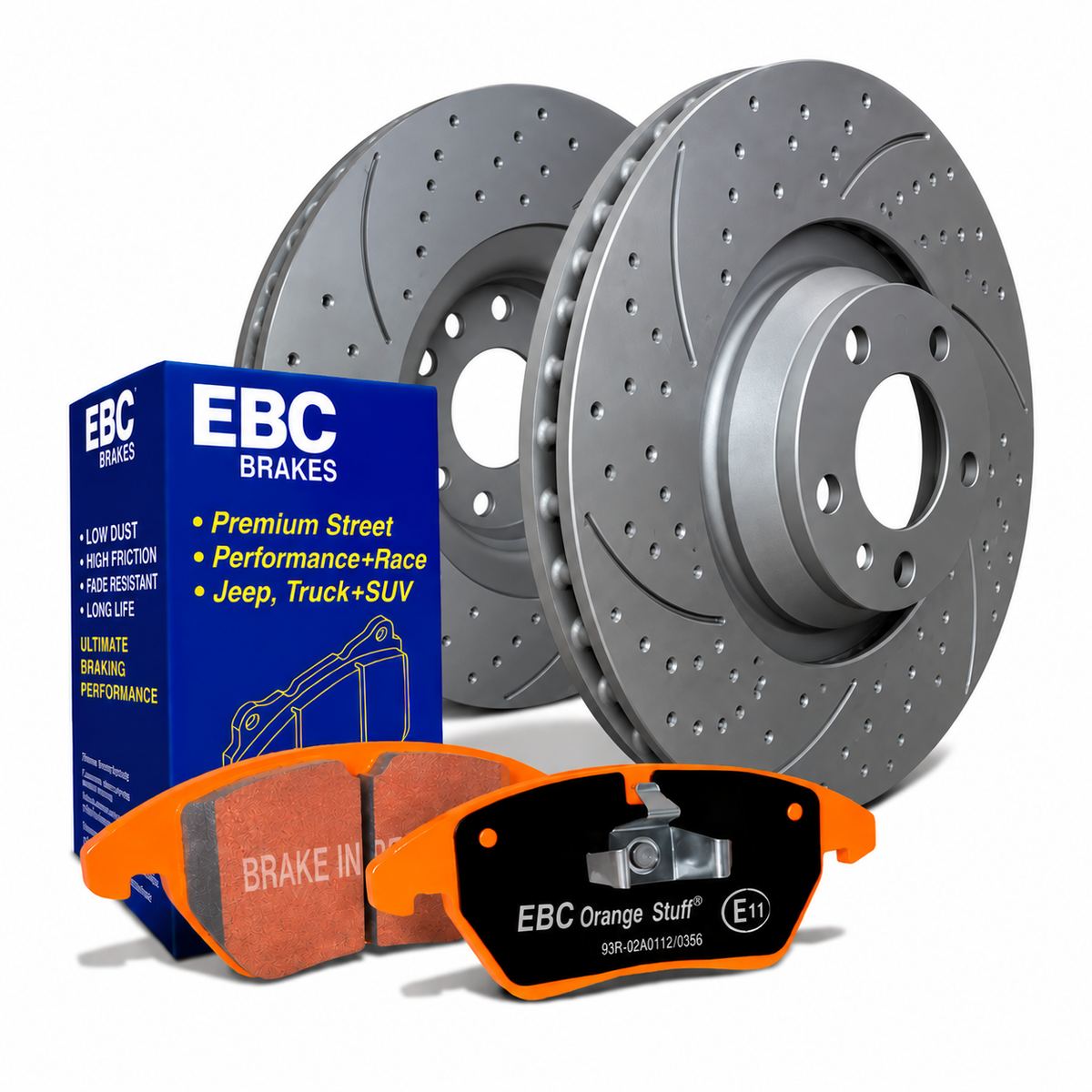 EBC Orangestuff Pad and Turbo Grooved Disc Front Kit
