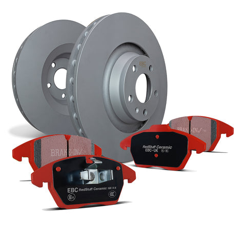 EBC Redstuff Brake Pads and Plain Disc Front Kit – Ford Focus Mk2 RS (2009–2011)