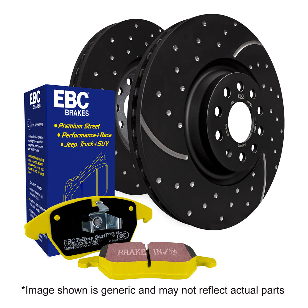 EBC Yellowstuff Pad and Turbo Grooved Disc Rear Kit – Ford Focus ST225 Mk2 (2005–2011)