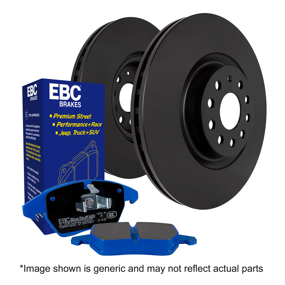 EBC Bluestuff Brake Pads and Plain Disc Front Kit – Ford Focus ST225 Mk2 (2005–2011)