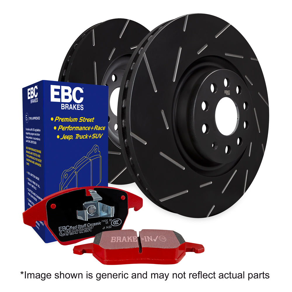 EBC Redstuff Pad and Ultimax Grooved Disc Front Kit – Ford Focus ST225 Mk2 (2005–2011)