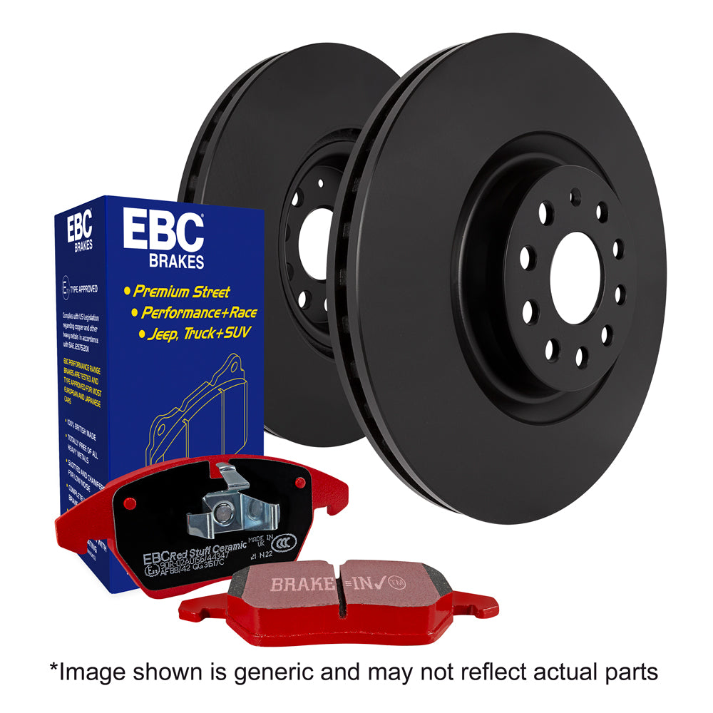 EBC Redstuff Pad and Plain Disc Rear Kit – Ford Focus ST225 Mk2 (2005–2011)