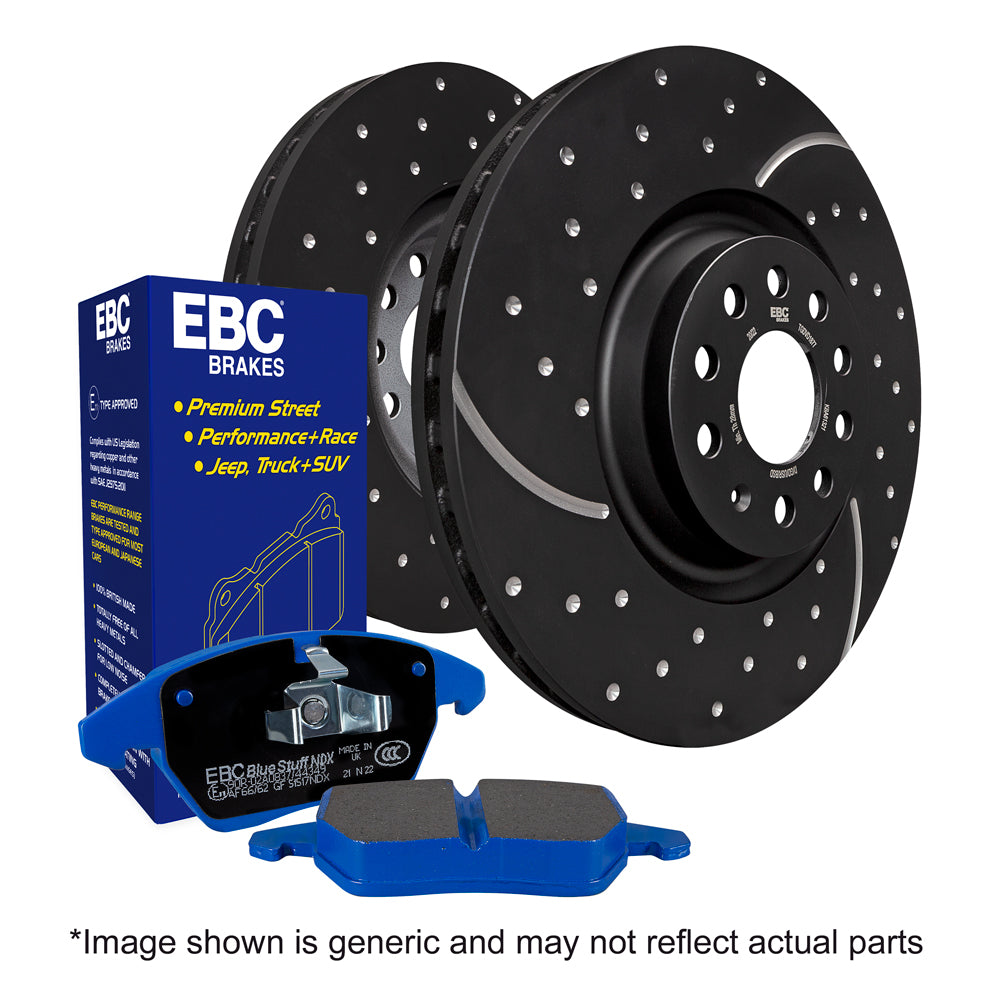 EBC Bluestuff Pad and Turbo Grooved Disc Rear Kit – Ford Focus ST225 Mk2 (2005–2011)