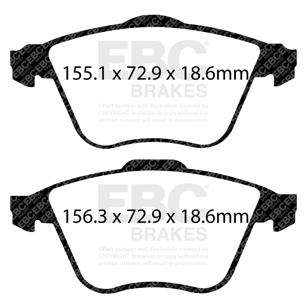EBC Redstuff Brake Pads – Front – Ford Focus ST225 Mk2 (2005–2011)
